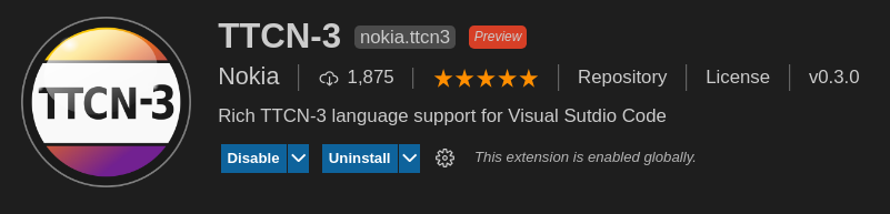 vscode TTCN-3 extension preview